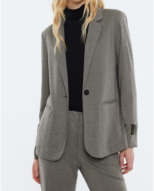 Imagen 0 de Blazer estampado de espiga de mujer