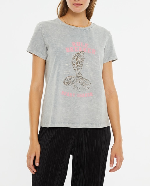 Imagen 0 de Camiseta de mujer manga corta estampado serpiente