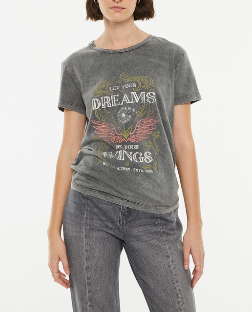 Imagen 0 de Camiseta de mujer oversize manga corta estampado alas