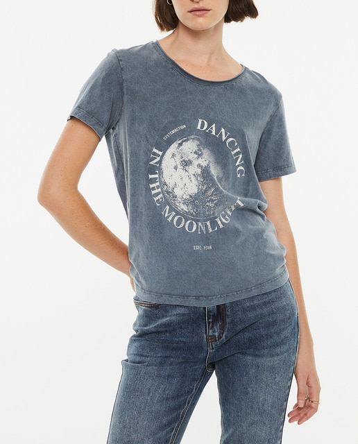Imagen 0 de Camiseta de mujer manga corta estampado luna