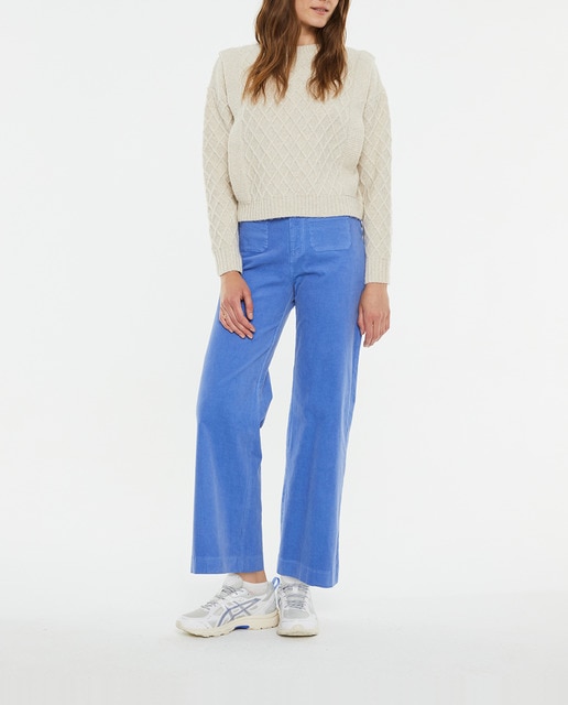 Imagen 0 de Pantalón de mujer largo de pata ancha tejido micropana