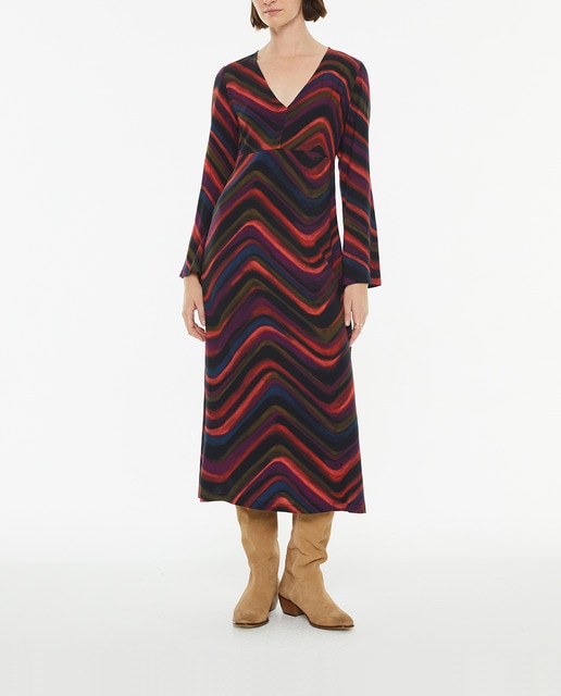 Imagen 0 de Vestido de mujer midi estampado ondas