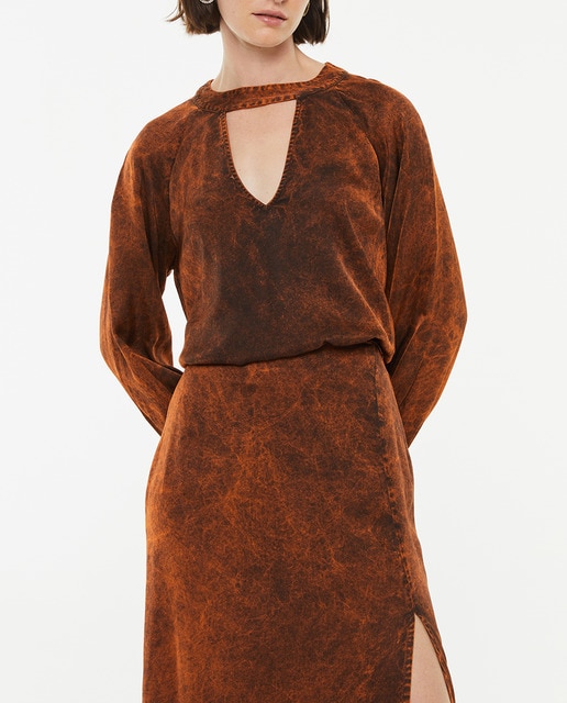 Imagen 0 de Blusa de mujer satinada manga abullonada