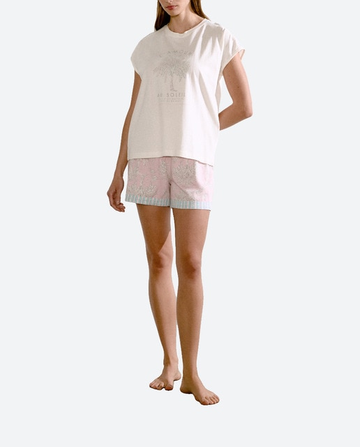 Imagen 0 de Pijama pantalón corto top posicionado palmera