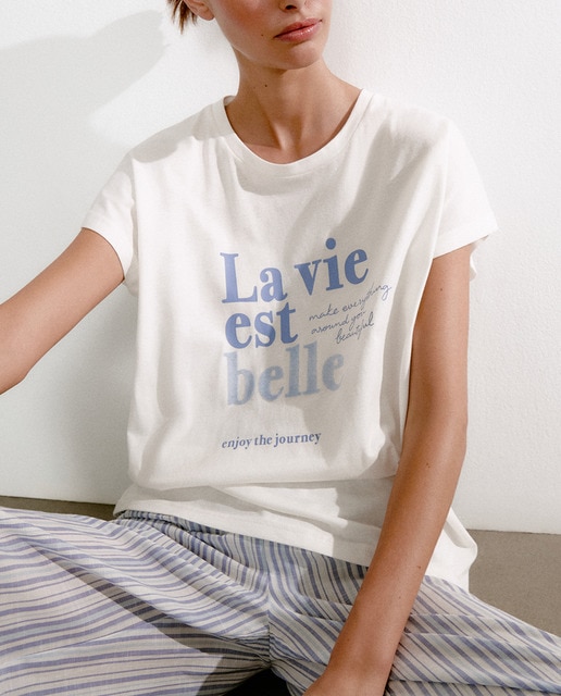 Imagen 0 de Camiseta de mujer posicionado la vie es belle