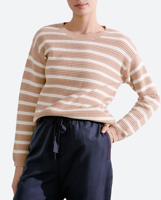 Imagen 0 de Jersey de mujer de rayas en tricot