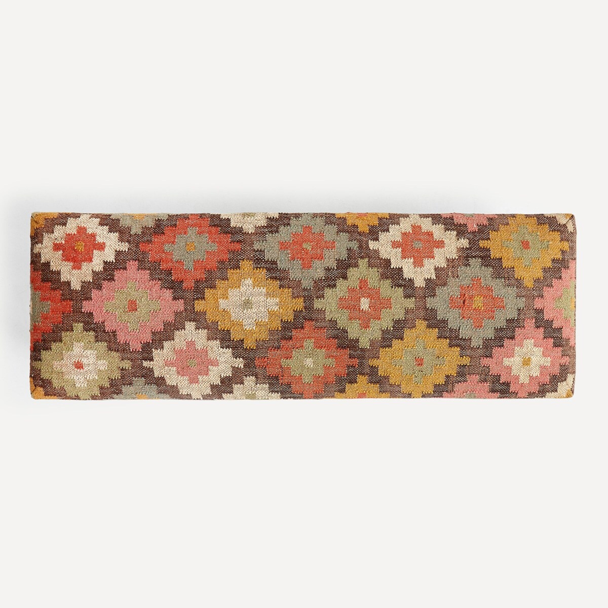 Banco de Madeira de Mangueira Estofado Delhi - Multicolor Multicolor-6