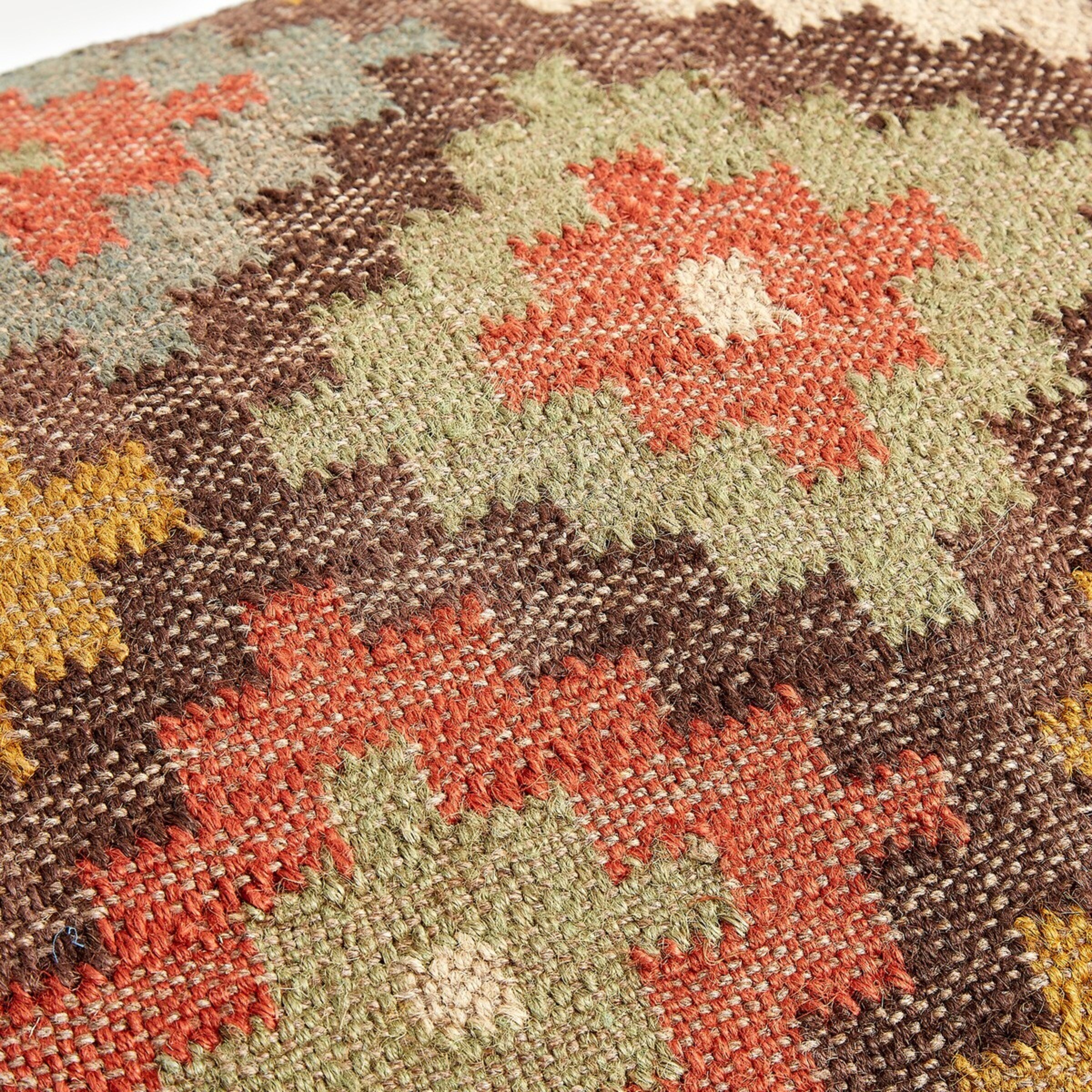 Banco de Madeira de Mangueira Estofado Delhi - Multicolor Multicolor-5