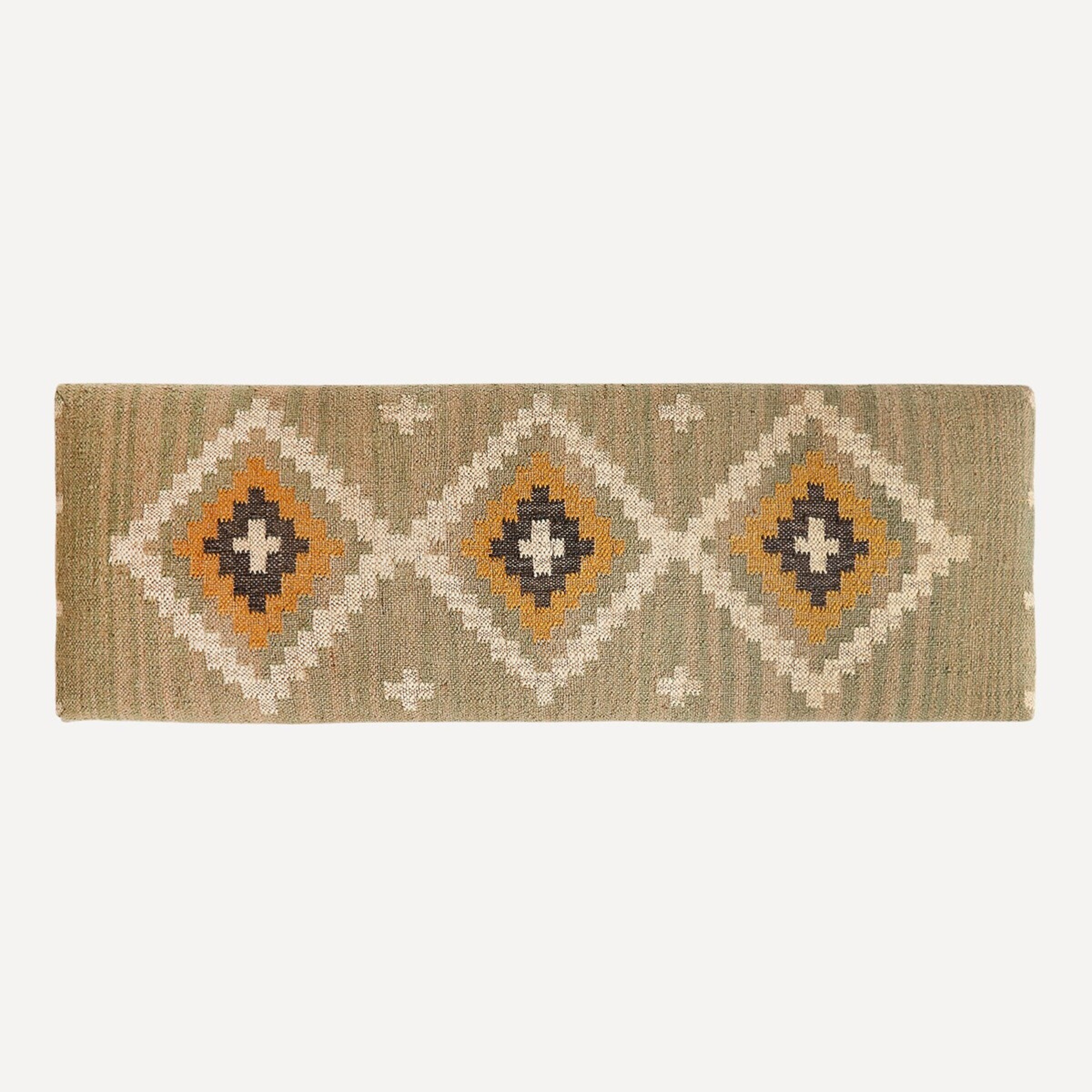 Banco de Madeira de Mangueira Estofado Delhi - Verde Verde-6