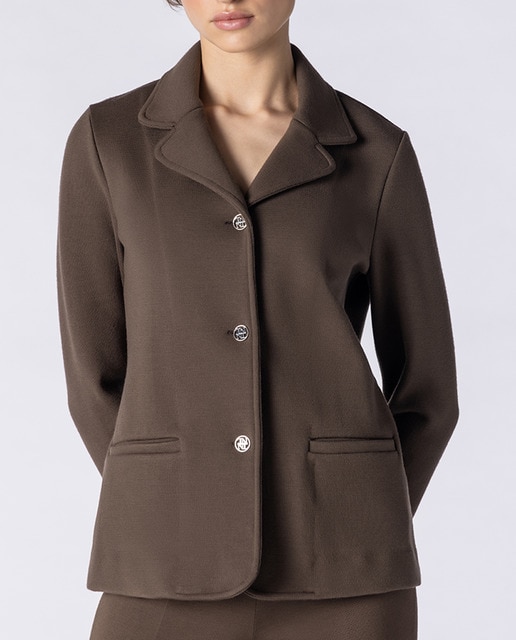 Imagen 0 de Americana de mujer en punto liso de manga larga con bolsillos