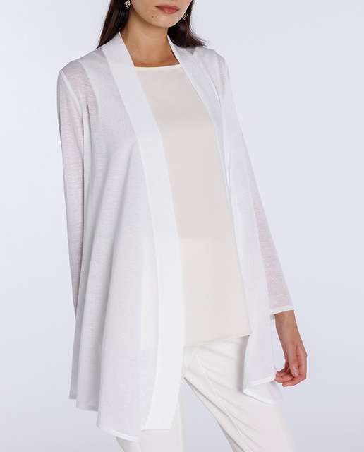 Imagen 0 de Chaqueta abierta de mujer, lisa de punto y manga larga