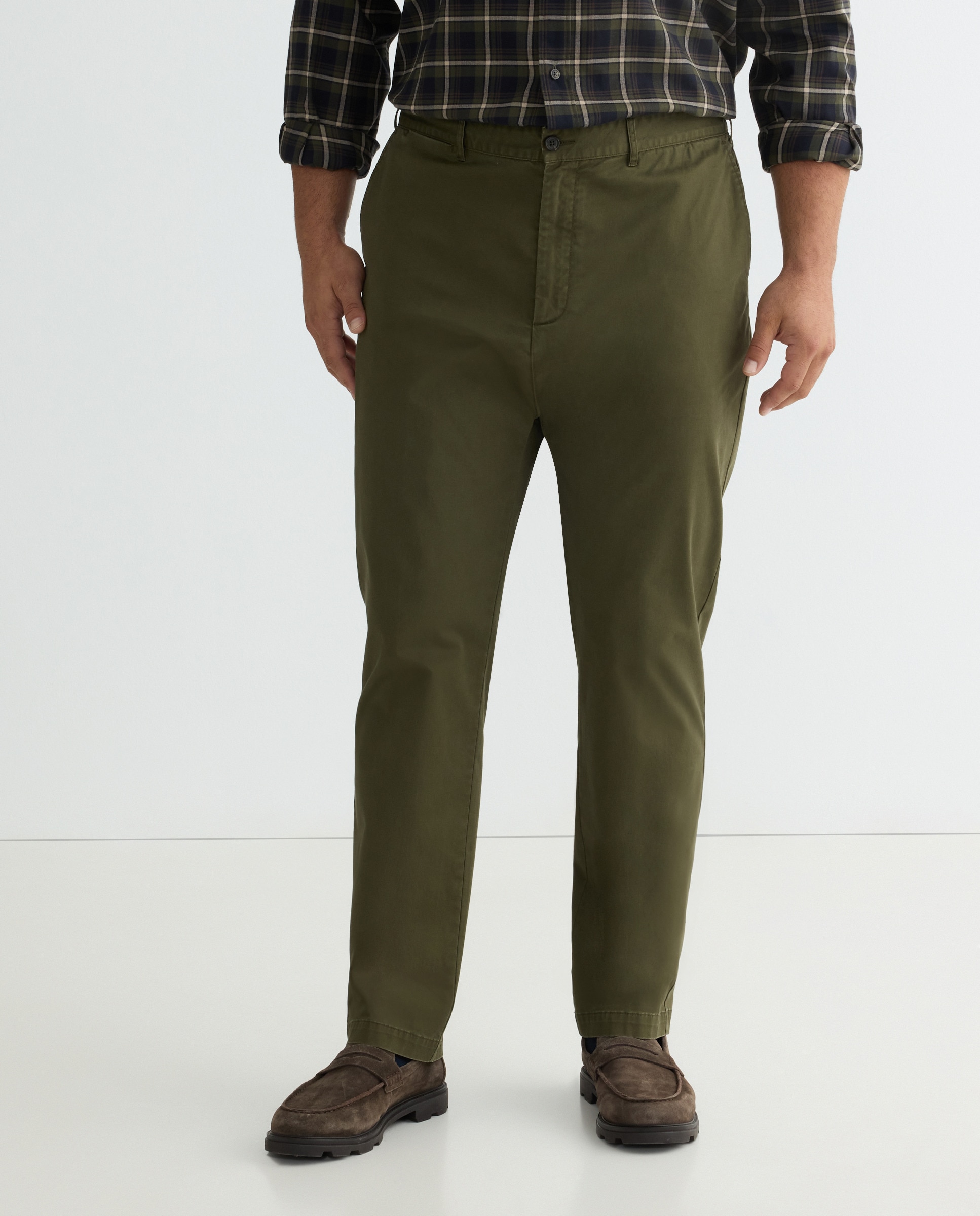 Pantalón sport de hombre, regular algodón elastómero tallas grandes - Dustin - Verde Verde-2