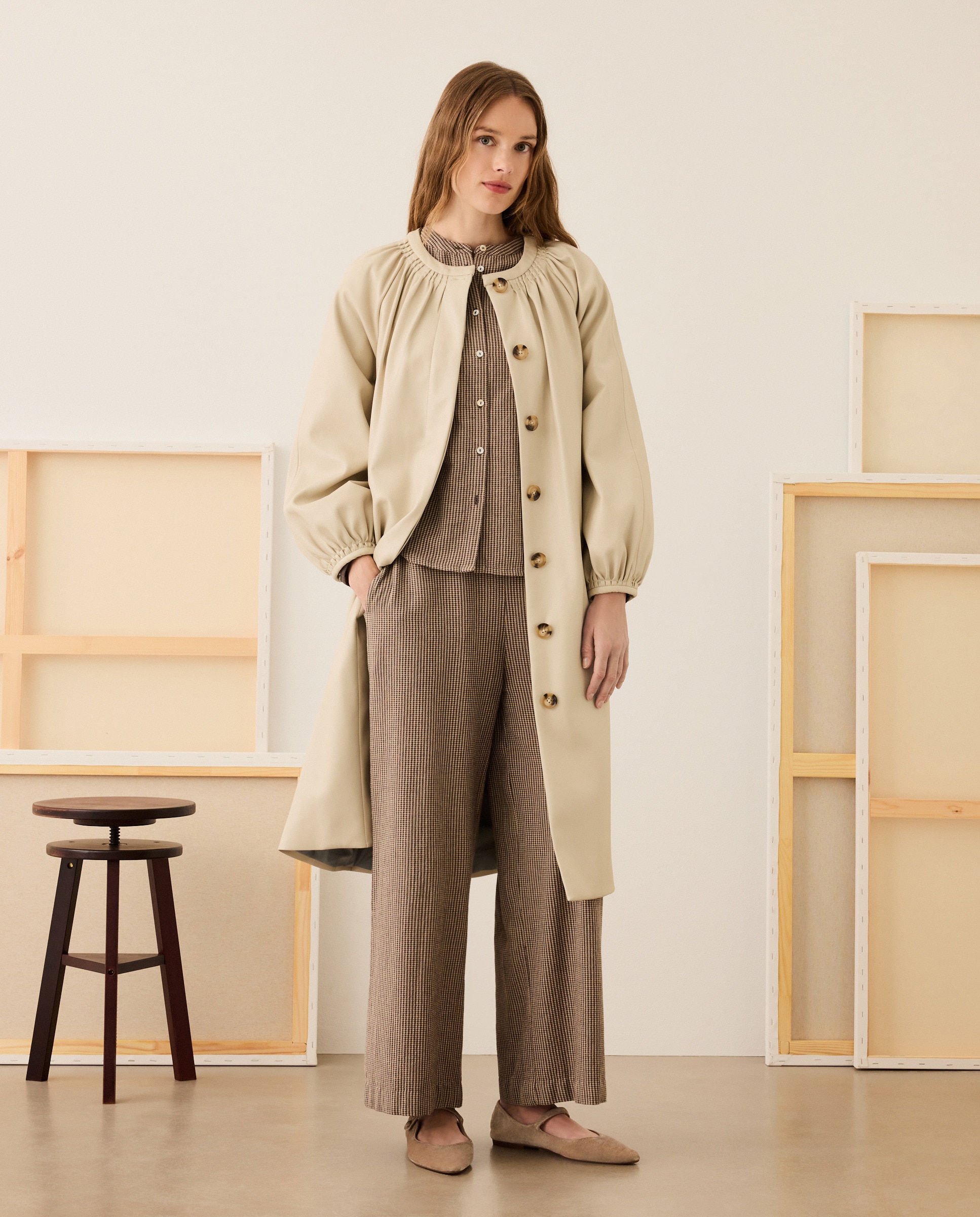 Gabardine com cinto 430 Azul Escuro-2