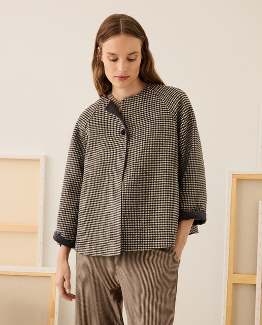 Imagem 0 de Sobretudo Curto aos Quadrados Vichy