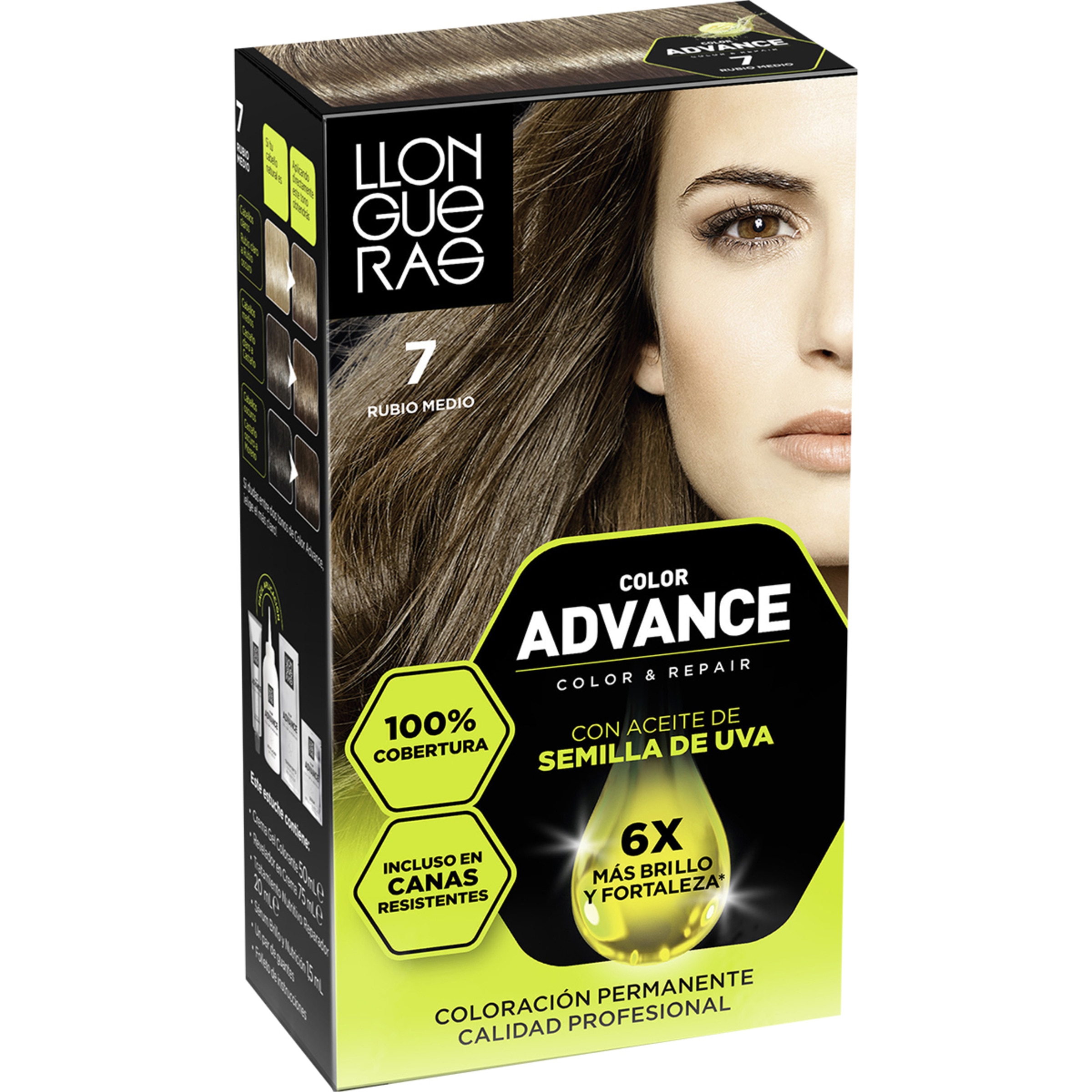 tinte Color Advance rubio medio nº 7 caja 1 unidad coloración permanente