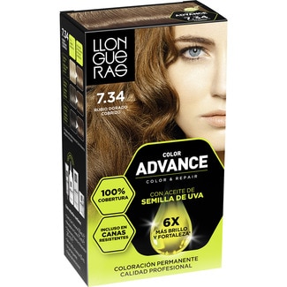 tinte Color Advance rubio dorado cobrizo nº 7.34 caja 1 unidad coloración permanente - Llongueras