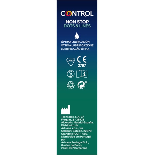 Non Stop condoms ribbed and dotted + delay effect box 12 units