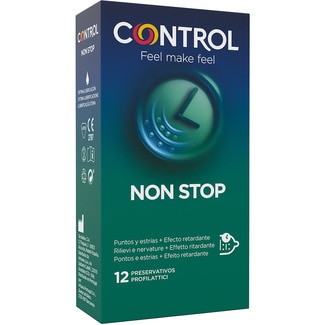 preservativos Non Stop puntos y estrías + efecto retardante caja 12 unidades - Control