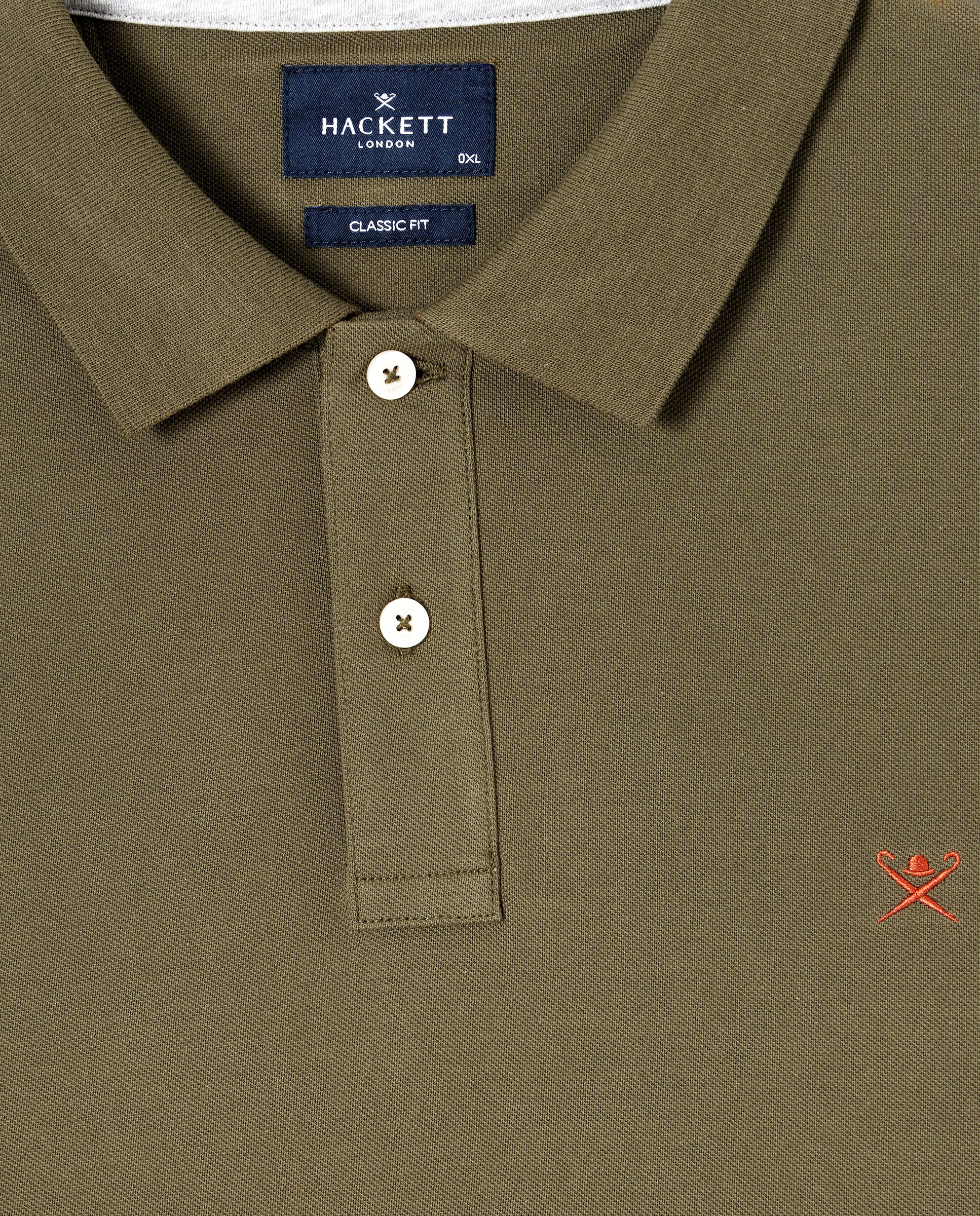 Polo de hombre de manga larga con logo bordado tallas grandes