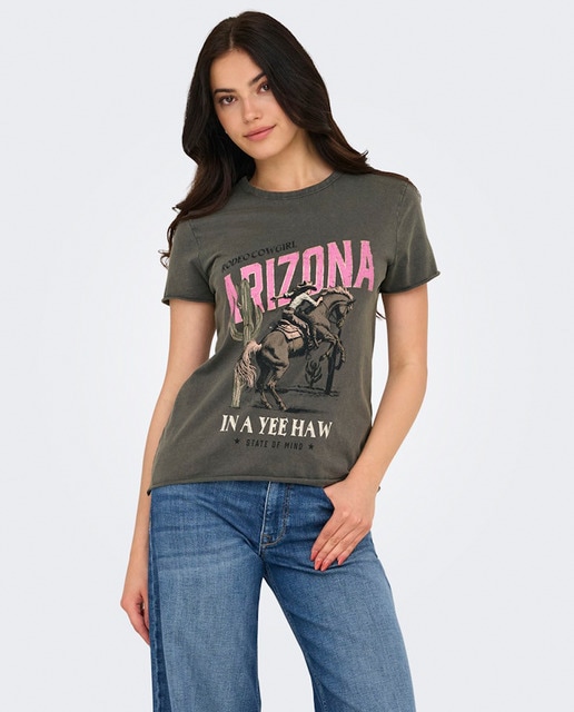 Imagem 0 de T-shirt de manga curta com desenho à frente