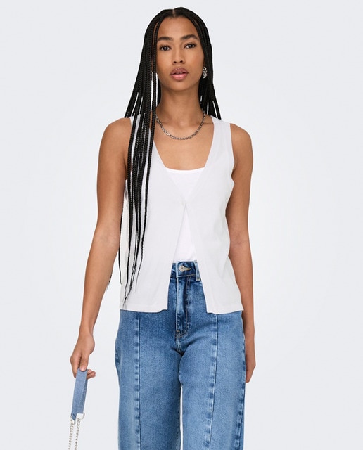 Imagen 0 de Top de mujer canalé sin mangas