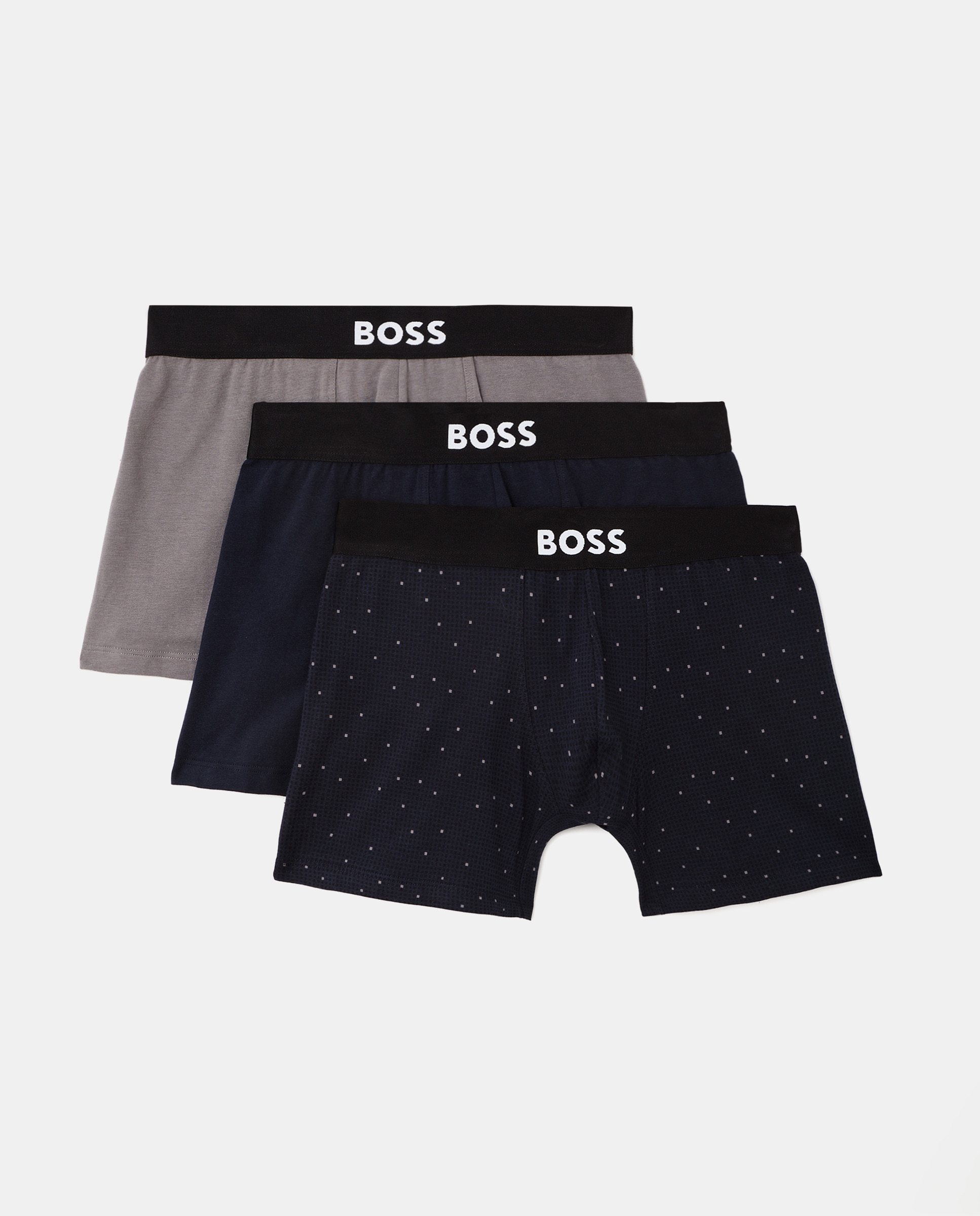 Pack de Três Boxers Compridos de Algodão Multicolor-1