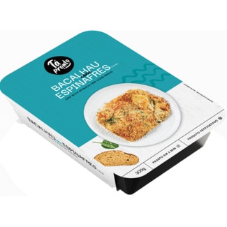 Bacalhau com Espinafres e Broa embalagem 300 g - Tá Pronto