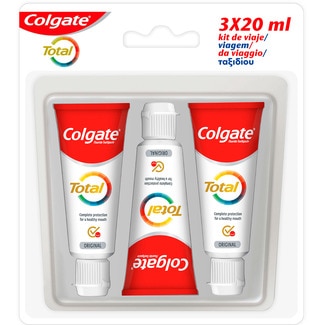 Pasta de Dentes Total Kit Viagem Pack 3 embalagem 20 ml - Colgate