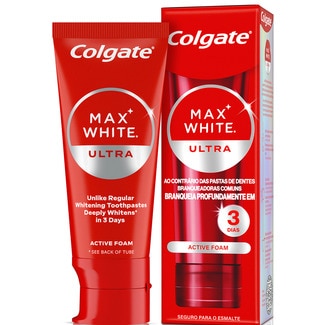 Pasta de Dentes Max White Ultra Active Foam embalagem 50 ml - Colgate