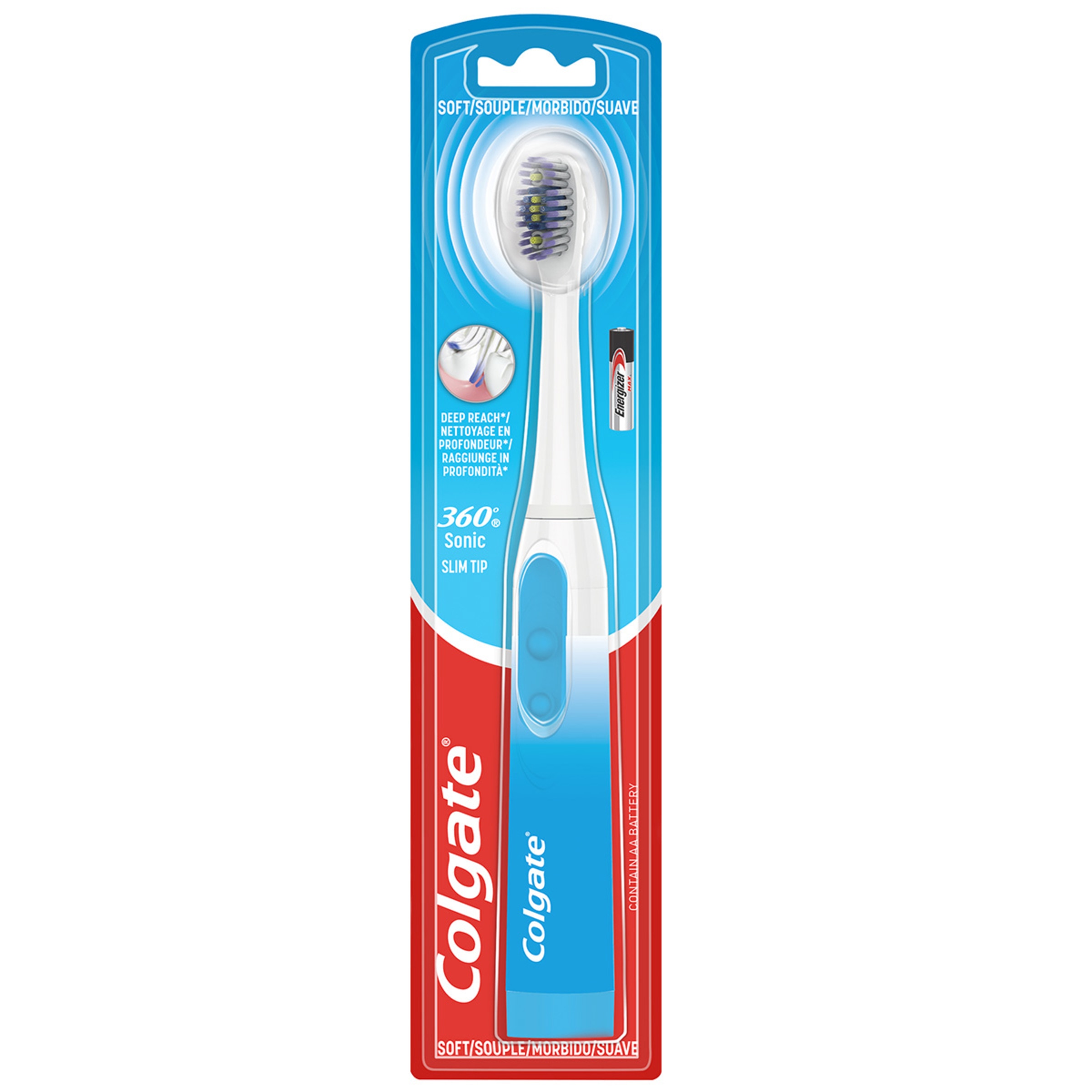 Escova de Dentes 360º Clean a Pilhas Suave embalagem 1 unidade