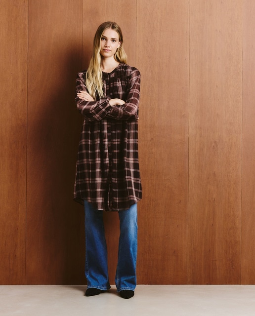 Imagen 0 de Vestido camisero de cuadros