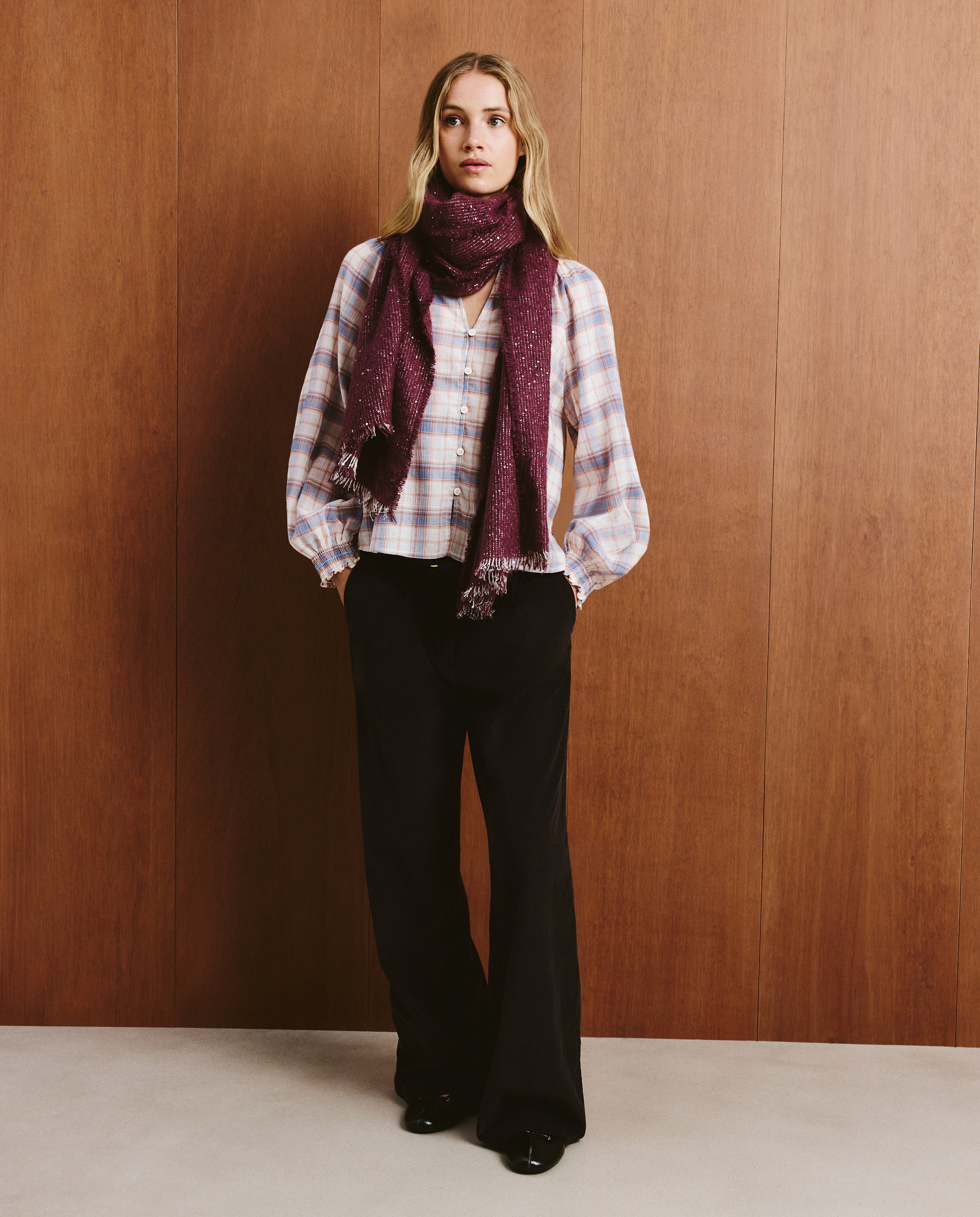 Cachecol Liso 610 Carmim-4