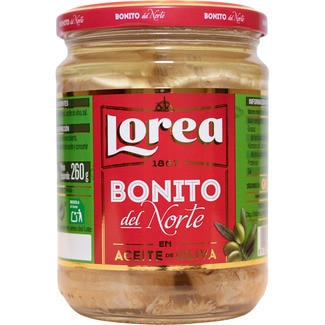 bonito del norte en aceite de oliva tarro 260 g neto escurrido - Lorea