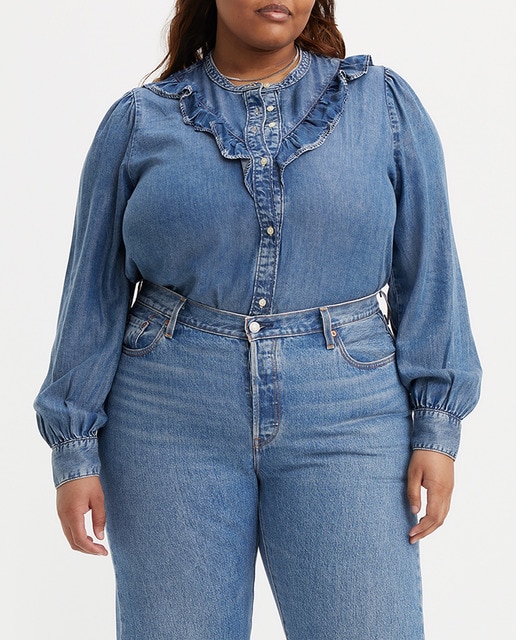 Imagen 0 de Blusa vaquera de mujer de manga larga