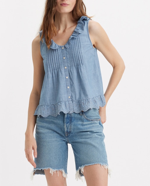 Imagen 0 de Blusa vaquera de mujer sin mangas