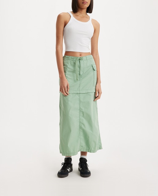 Imagen 0 de Falda larga de algodón convertible en mini