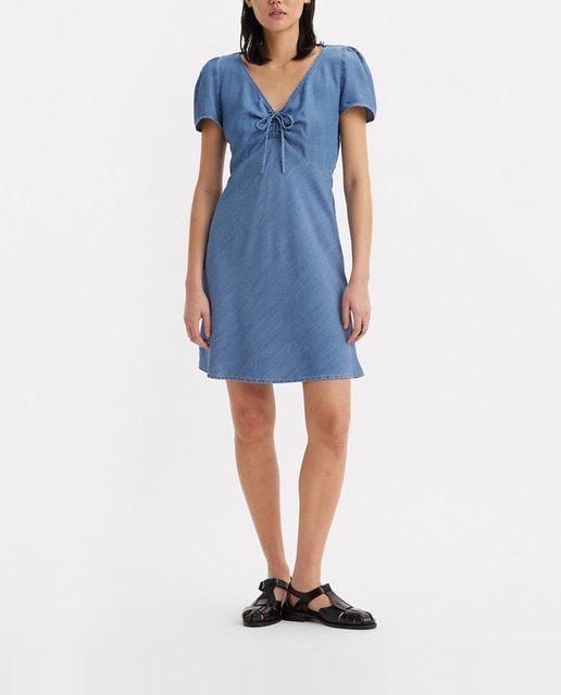 Imagen 0 de Vestido vaquero mini de manga corta