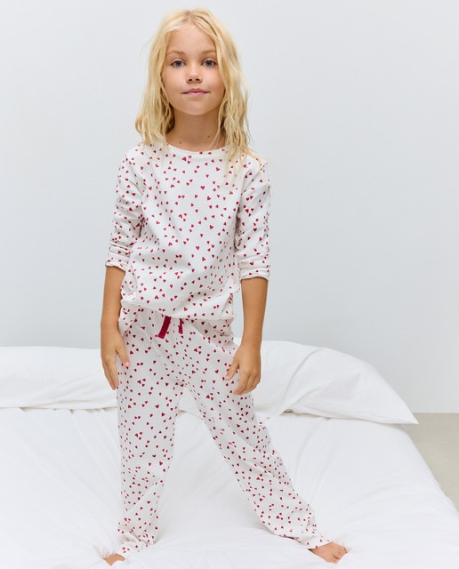 Imagen 0 de Pijama largo de punto estampado y polar de niña