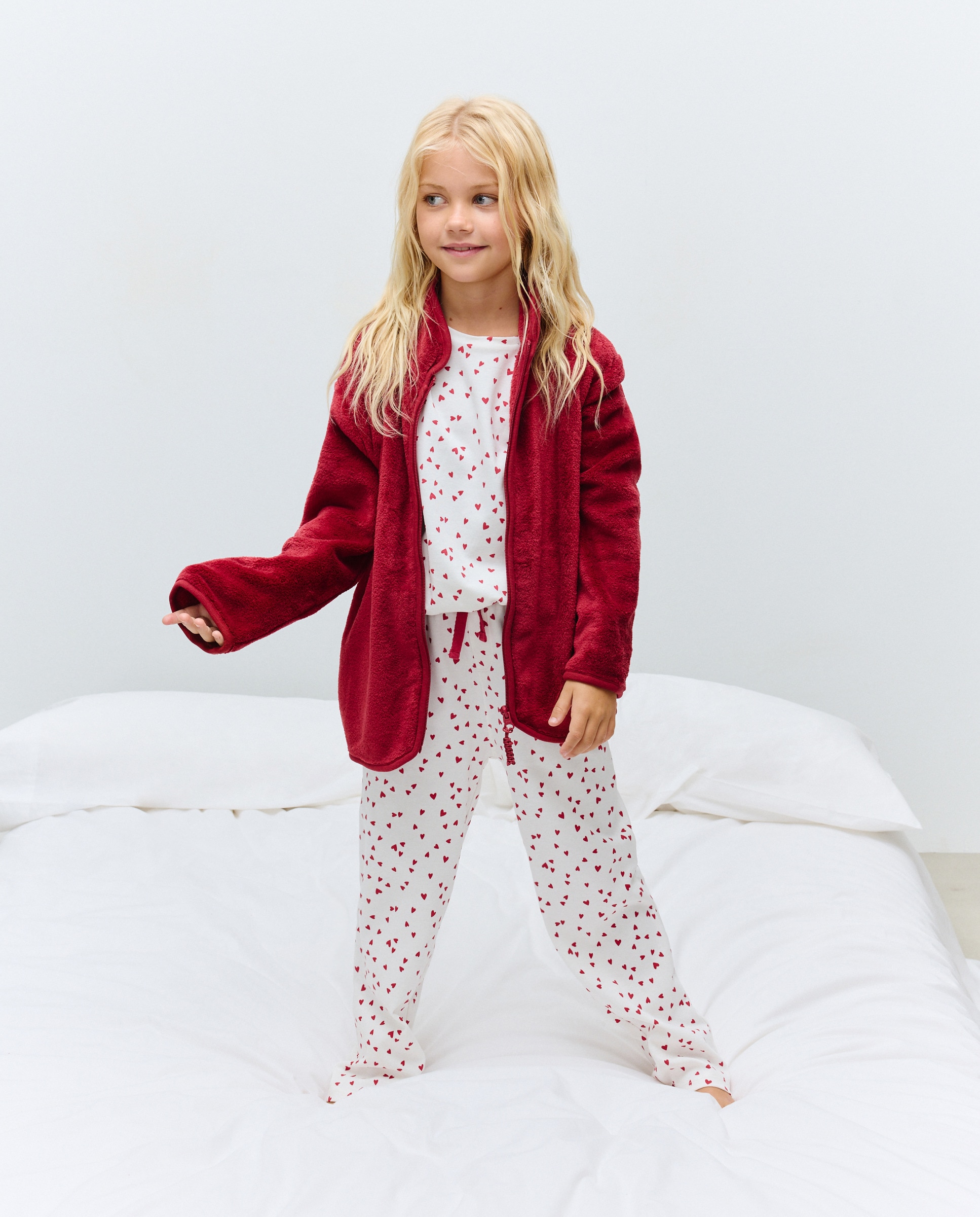 Pijama de Malha com Estampado e Forro Polar Rosa-2