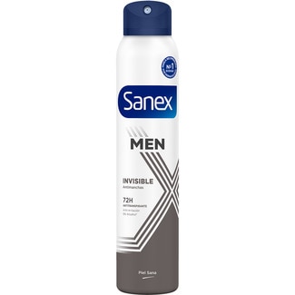 desodorante Invisible anti-manchas 0% alcohol 72h spray 200 ml - Sanex Men