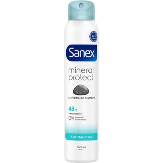 desodorante Mineral-Protect con piedra de alumbre anti-manchas unisex 48 h spray 200 ml - Sanex Natur Protect