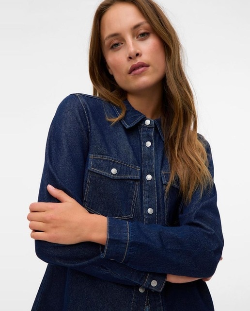 Imagem 0 de Camisa de Ganga com Bolsos no Peito