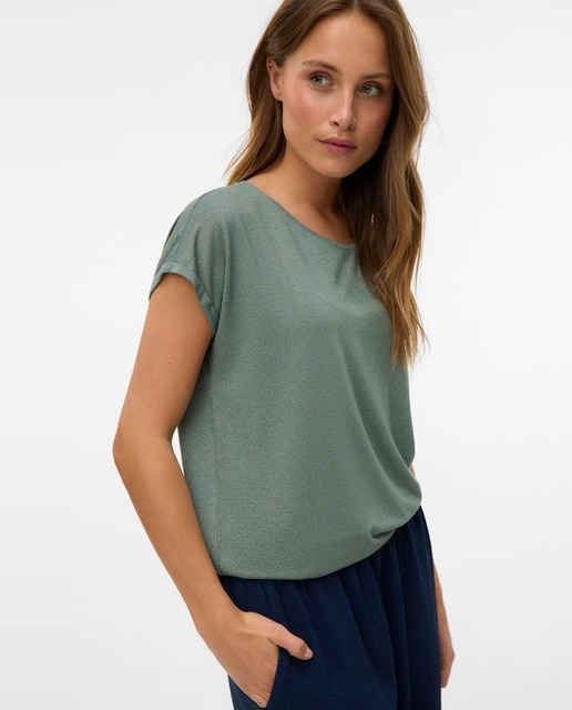 Imagem 0 de T-shirt de mulher de manga curta e decote redondo