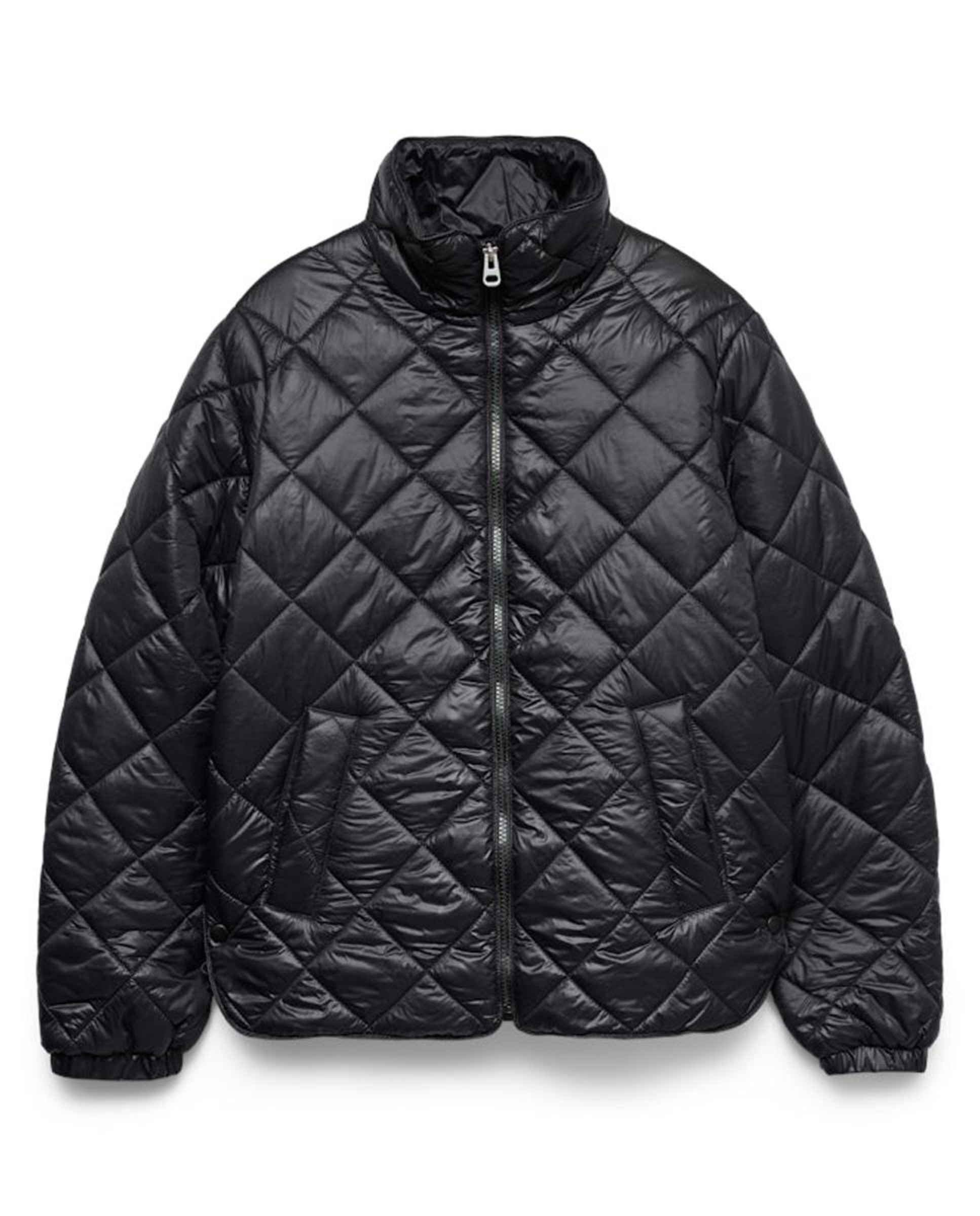 Casaco Acolchoado com Bolsos Preto-7