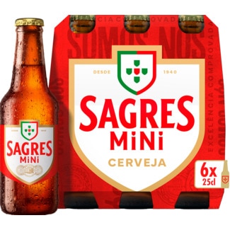 Cerveja pack 6 unidades embalagem 25 cl - Sagres