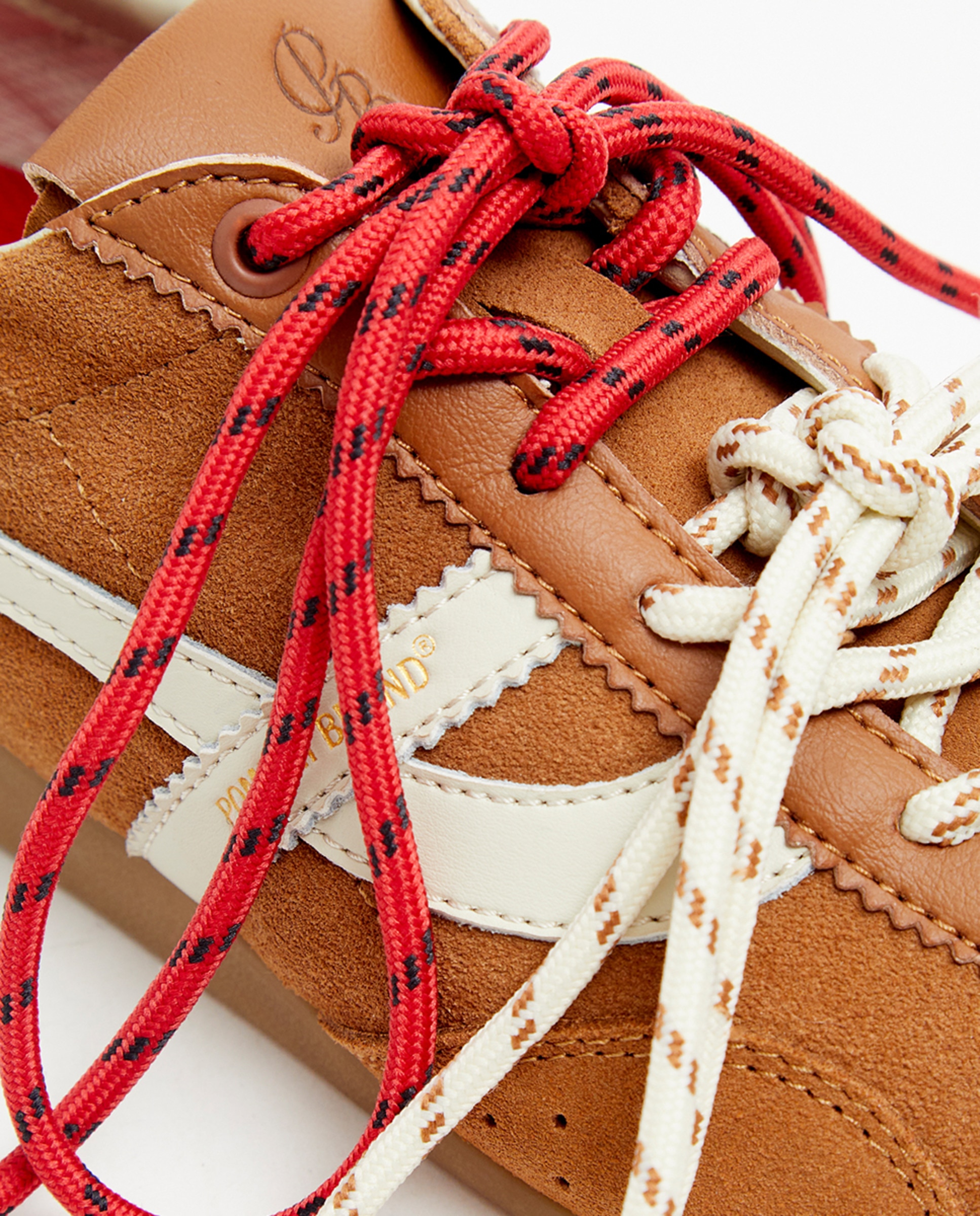 Sapatilhas Casual em Pele com Combinação Tripla de Atacadores Camel-5