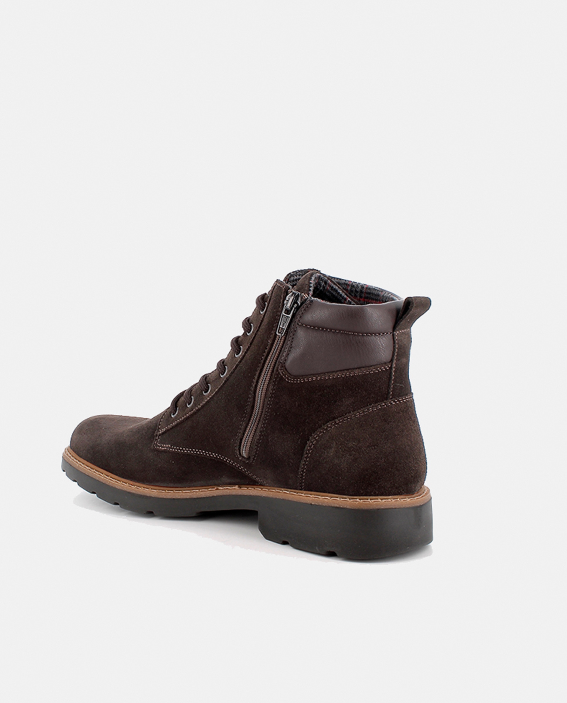 Botins em Pele com Forro Goretex e Fecho de Atacadores Castanho-escuro-3