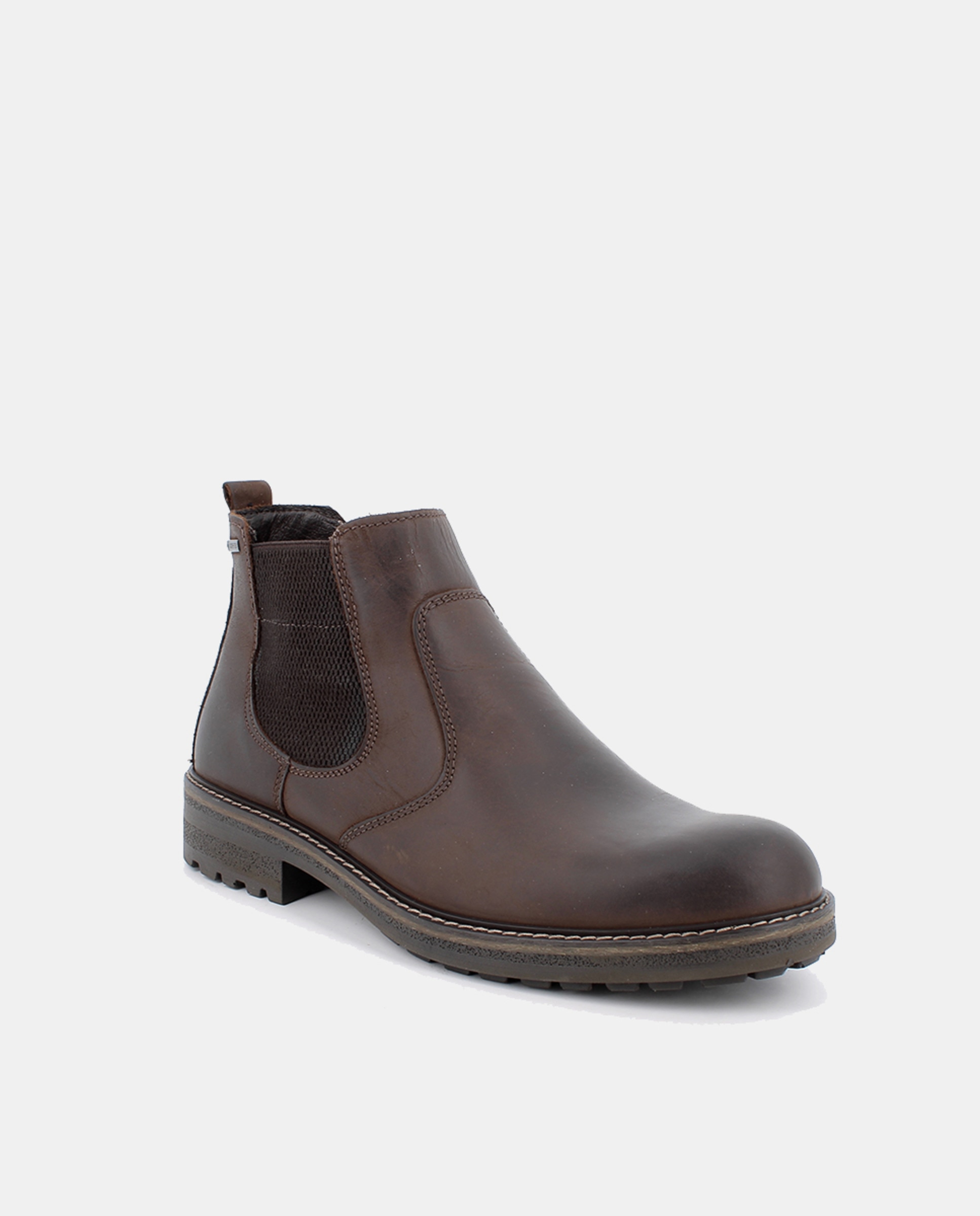 Botins em Pele com Forro Goretex e Fecho de Correr Lateral Castanho-escuro-2