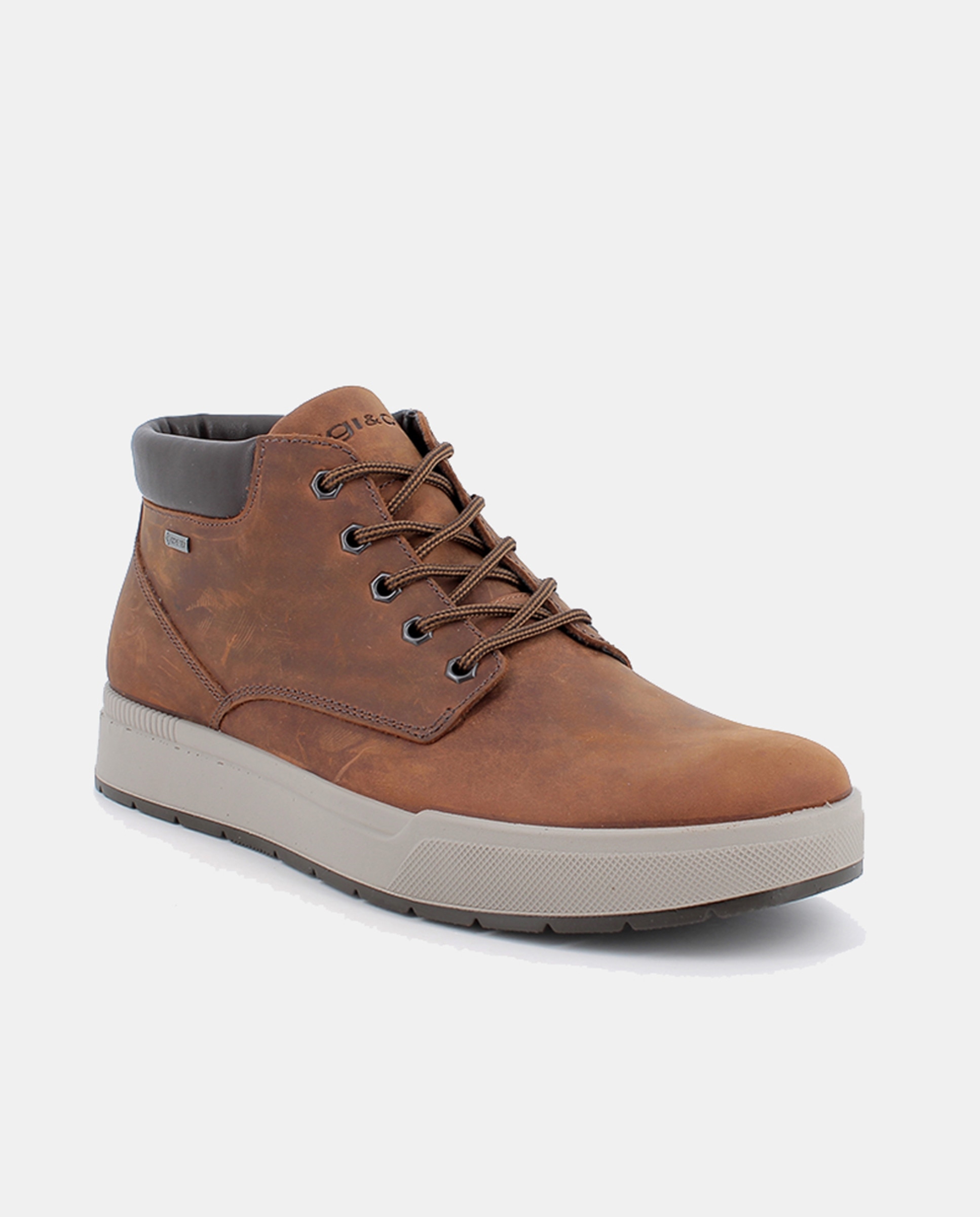 Botins em Pele com Forro Goretex e Fecho de Atacadores Castanho-claro-2