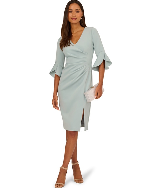 Imagen 0 de Vestido midi envolvente sintético de buceo